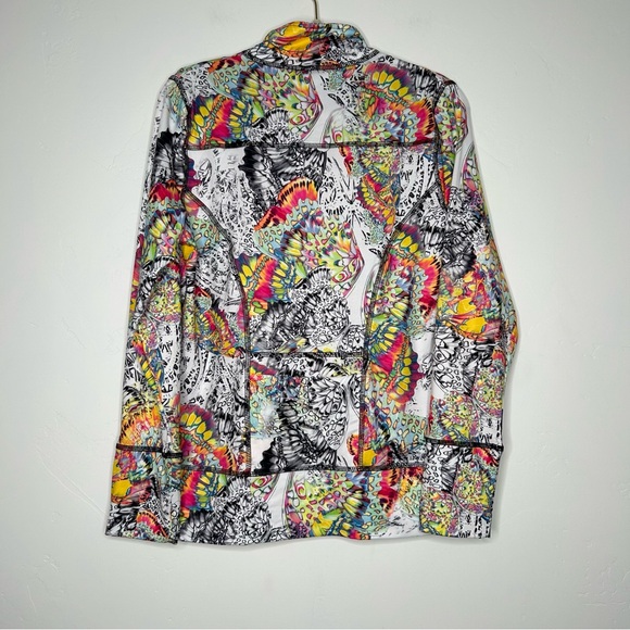Sno Skins Colorful Butterfly Women's Lightweight Zip Up Jacket Size Large - Picture 2 of 12